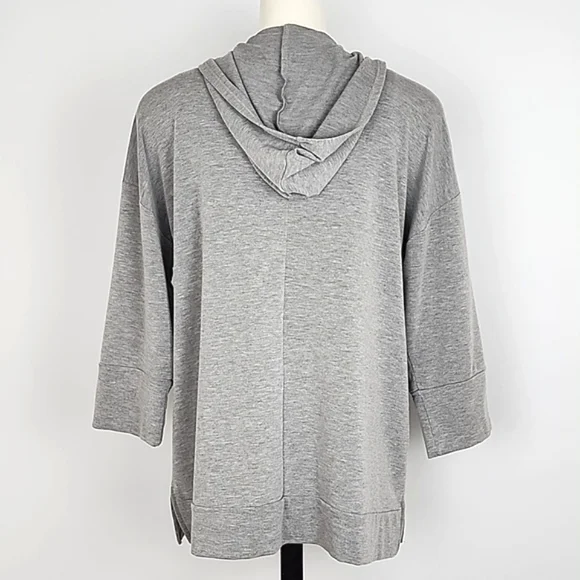 Cable & Gauge Women's Grey Pullover Hoodie Lace Up Neck Size XL - Picture 2 of 11